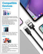 USB C Charger Cable 3M 2Pack Type C Charger Fast Charging 3A Lead Braided for Samsung Galaxy S23 S22 S21 S20 S10 S9 S8 A12 A13 A20e A21s A53 A70,Google Pixel 7 6,Huawei P30 P40,Sony Xperia,Switch,PS5