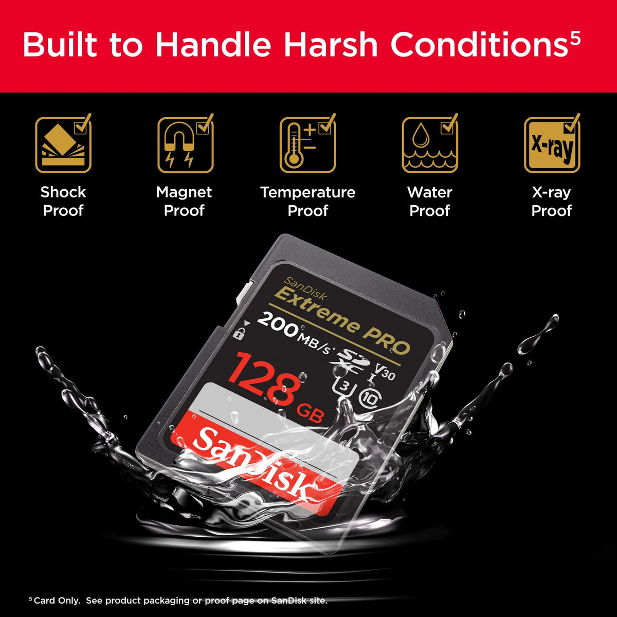 SanDisk 1TB Extreme PRO SDXC card, SD Card, V60 Memory card, 6K & 4K UHD, up to 280 MB/s, Shock, Temperature, Water and X-Ray Proof, RescuePro Deluxe data recovery software, UHS-II, Class 10, U3