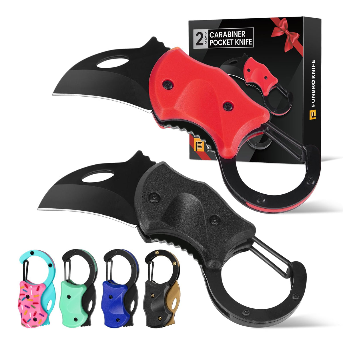FUNBRO Small Pocket Knife, Cool Box Cutter with 1.34 Inch Sharp Blade