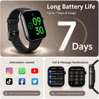 Smart Watch for Men Women Answer/Make Call, 1.85" Smartwatch, Fitness Watch with Heart Rate Blood Pressure Sleep Monitor,IP68 Waterproof Step Counter Watch Compatible Android IOS black