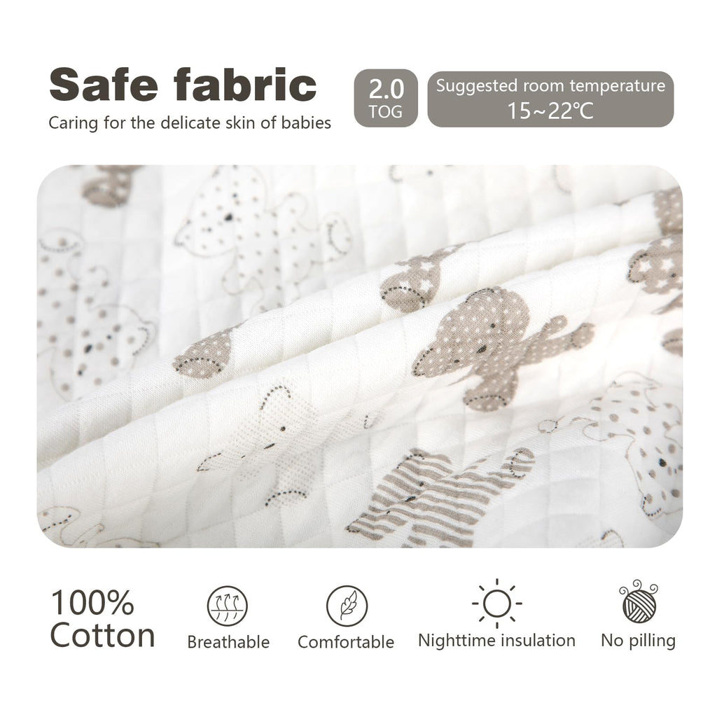 Baby Sleeping Bag with Feet, 2.0 Tog, Removable Sleeves 6-18 months