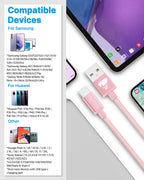 USB C Charger Cable 3M 2Pack Type C Charger Fast Charging 3A Lead Braided for Samsung Galaxy S23 S22 S21 S20 S10 S9 S8 A12 A13 A20e A21s A53 A70,Google Pixel 7 6,Huawei P30 P40,Sony Xperia,Switch,PS5