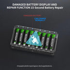 BEVIGOR 12 Slot Battery Charger with 12 Pack AA Rechargeable Batteries
