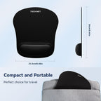 TECKNET 3 Packs Mouse Mat Wrist Support, Mouse Pad with Memory Foam Rest