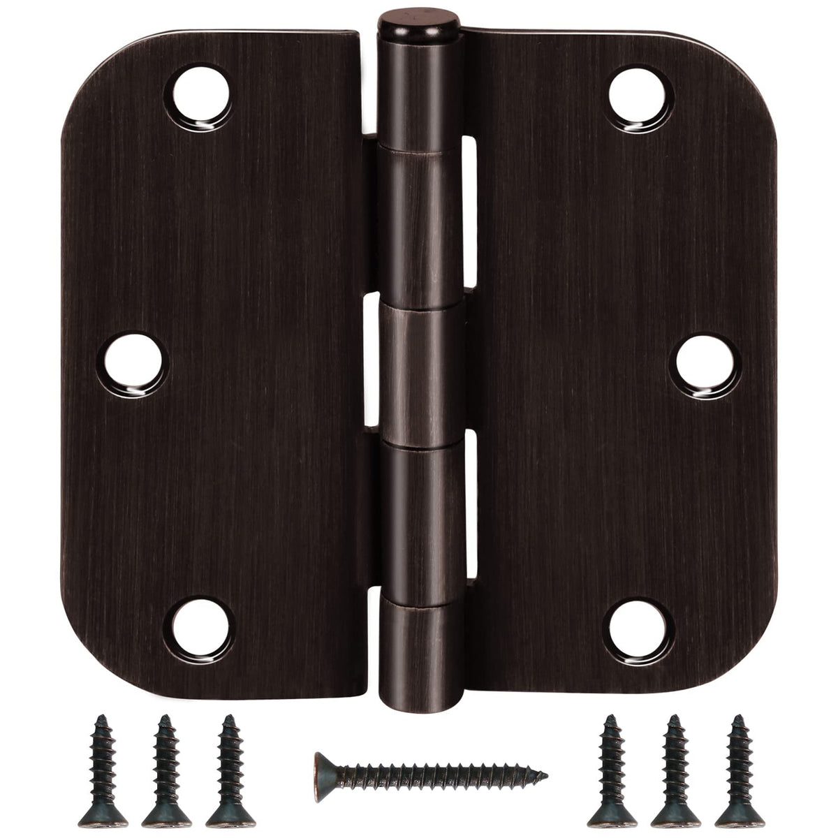 TDCHINGES Rounded Door Hinges 3.5" X 3 1/2 Inch Antique Brass 5/8" Radius
