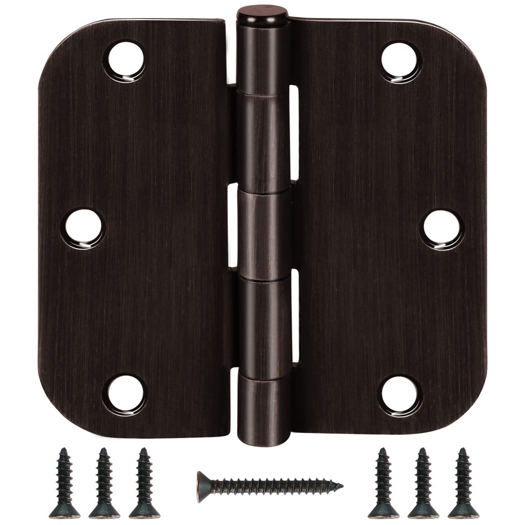TDCHINGES Rounded Door Hinges 3.5" X 3 1/2 Inch Antique Brass 5/8" Radius