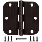TDCHINGES Rounded Door Hinges 3.5" X 3 1/2 Inch Antique Brass 5/8" Radius