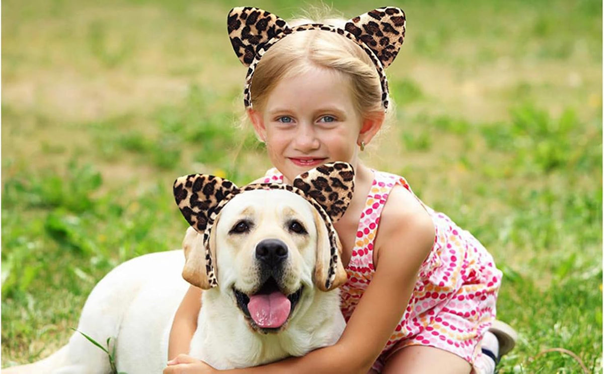 Leopard Ears Headband, Cute Cheetah Ear Headbands Halloween Christmas Party Headwear Hair Accessories