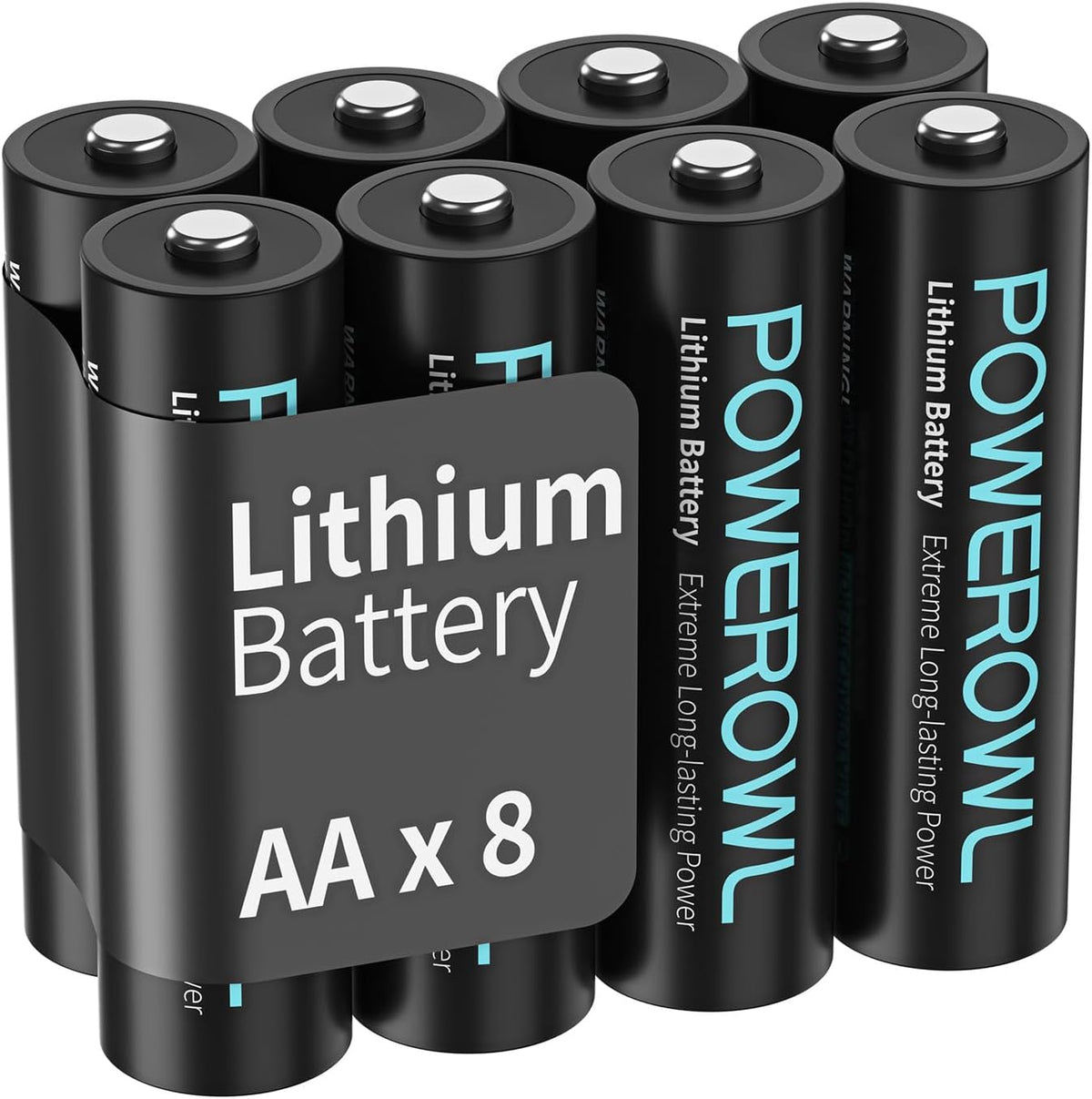 POWEROWL AA Batteries, 1.5V Lithium Battery 3400mAh, Double A Battery - Pack of 8 (Not Rechargeable)