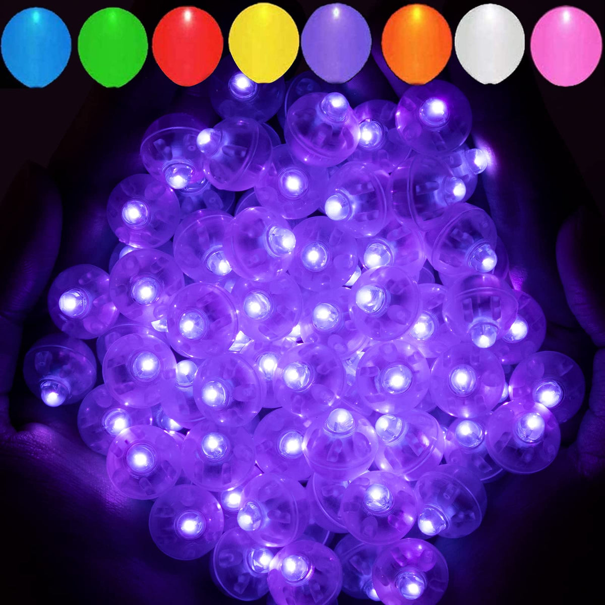 Aogist 200pcs 10-Colors Mini Lights with Hook,Long Standby Time Waterproof LED Balloon Light,Battery Powered,Ball Lamp for Balloon Paper Lantern Birthday Party Christmas Halloween