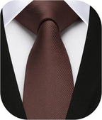 HISDERN Skinny Tie Solid Color 6cm Slim Ties for Men Wedding Classic Formal Business Necktie