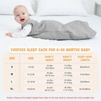 Yoofoss Baby Sleeping Bag 2.5 Tog 12-18 Months Grey