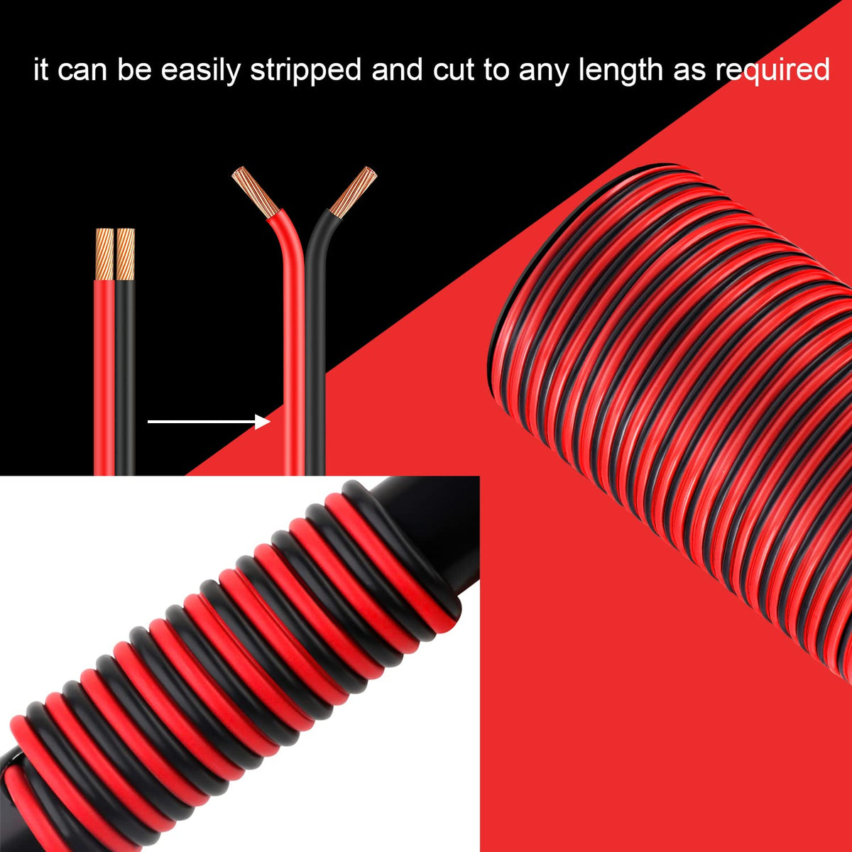 VIABRICO 300FT 10 Gauge Wire, 10AWG Automotive Wire 2 Conductor 12V Cable
