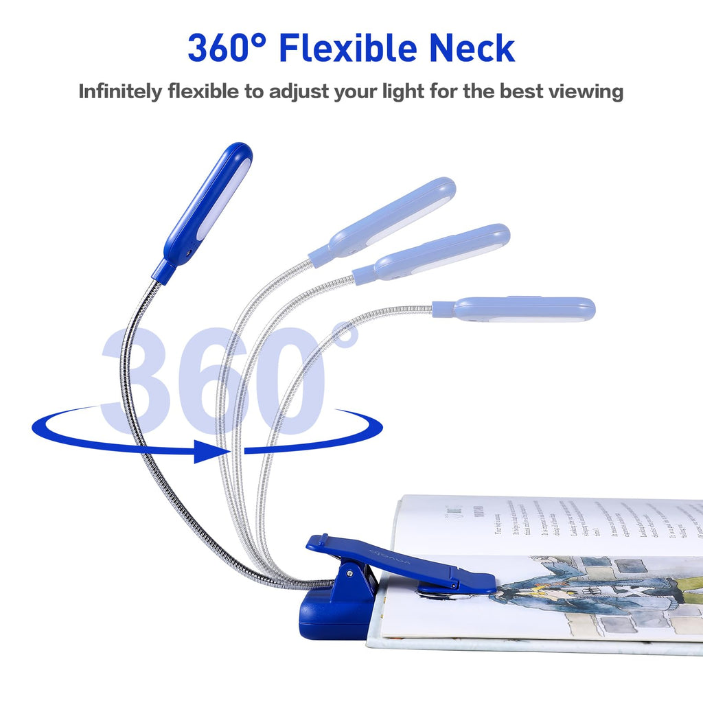 VAVOFO Rechargeable Reading Light, Clip on Book Light for Reading in Bed