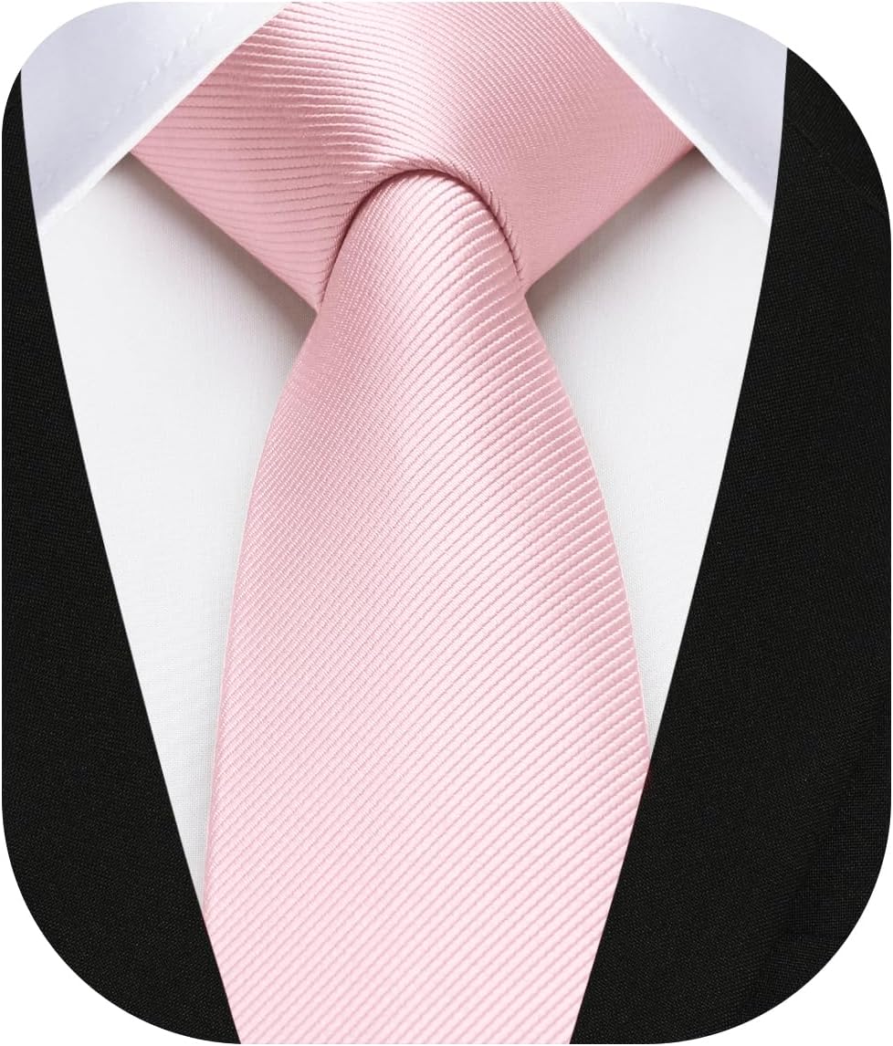 HISDERN Skinny Tie Solid Color 6cm Slim Ties for Men Wedding Classic Formal Business Necktie