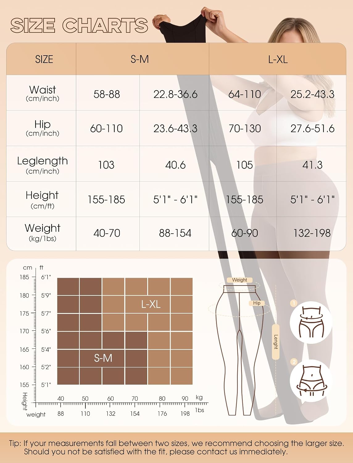 Lnmyic Fleece Lined Thermal Tights That Look Sheer Women Black & Brown
