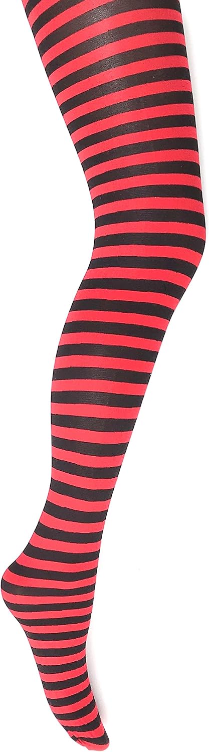 MYSASI Girls Striped Tights – Soft & Stretchy – Ages 6–14 – Perfect for School, Dance, Everyday Wear & Halloween - Kids Striped Machine washable tights - Halloween and party tights for kids