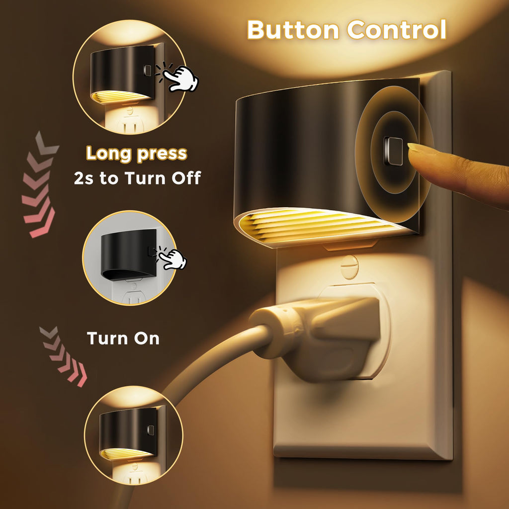 L LOHAS LED Night Lights Plug into Wall, Dimmable Night Light 2 Pack