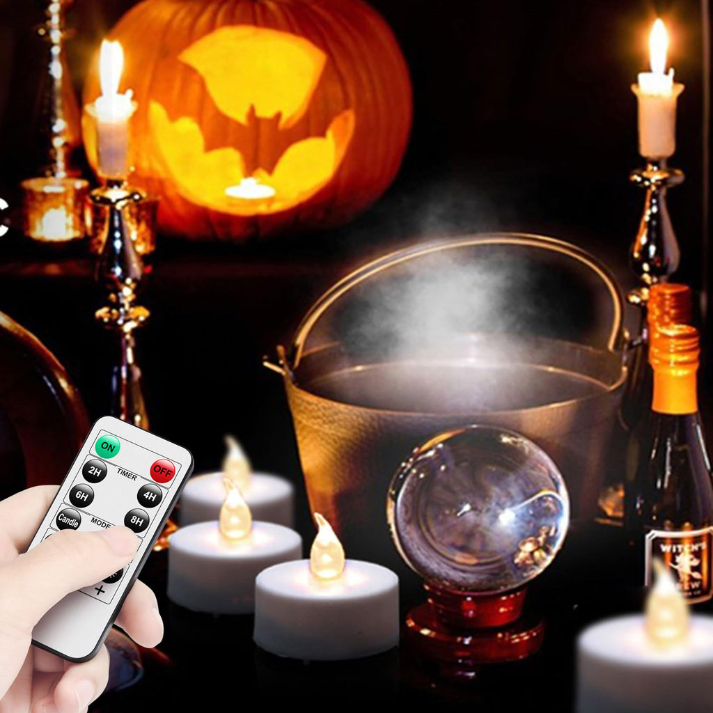 Battery Operated LED Tea Lights Flameless Flickering Candles 50PACK Blue