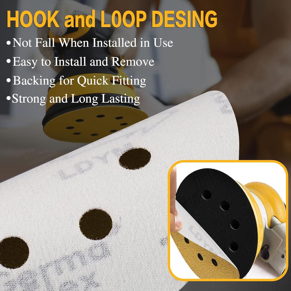 165 PCS 5 Inch Sanding Discs Random Orbital Sander Sandpaper