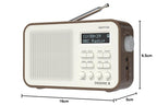 DAB/DAB+ & FM Portable Digital Radio | Simple Controls | Dual Alarms & Sleep Timer | Battery & Mains Powered (4x”AA”) | Bluetooth | Perfect for Home, Office or Outdoors | AZATOM Desire X2 (Oak)