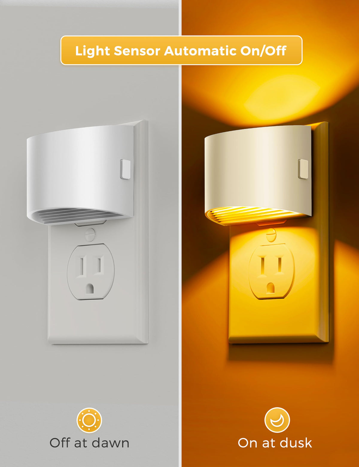 L LOHAS LED Night Lights Plug into Wall, Dimmable Night Light 2 Pack