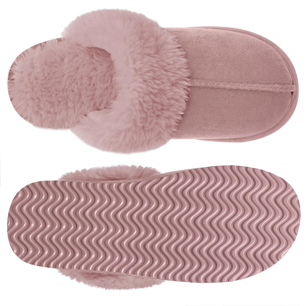 Litfun Women's Fluffy Memory Foam Slippers House Shoes Indoor