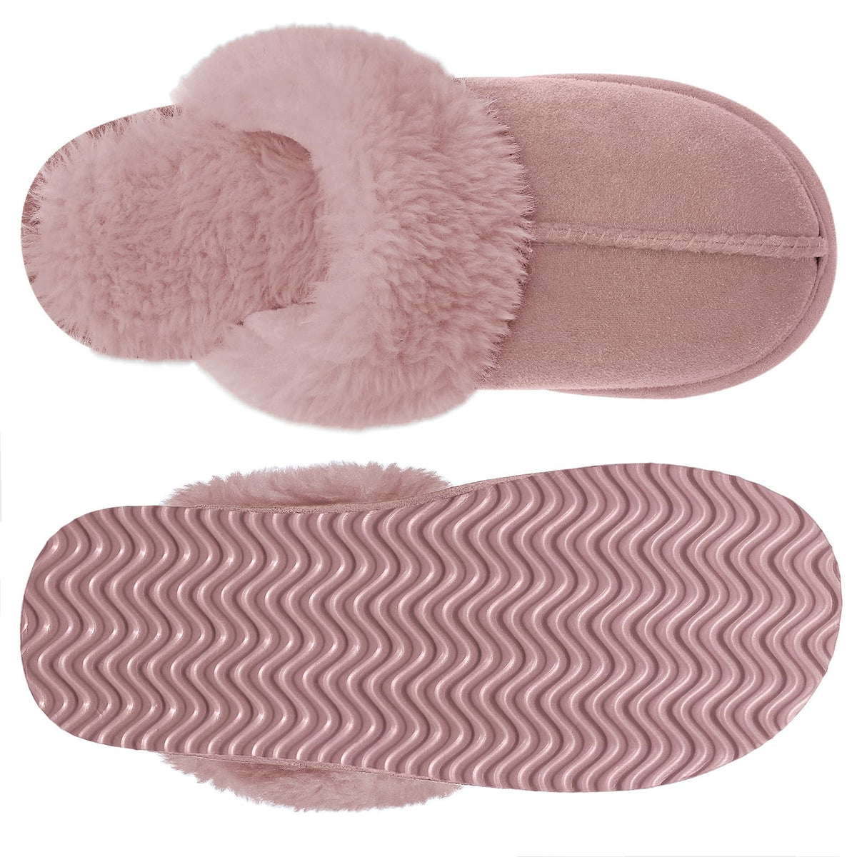 Litfun Women's Fluffy Memory Foam Slippers House Shoes Indoor