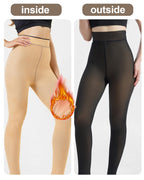 HOWIN Fleece Lined Tights Winter Thermal Tights for Women Fake Translucent