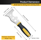 suokoun Paint Wallpaper Scraper Set, 2'', 4'', 6'', 8'' Stainless Steel Paint Scraper Set with Soft Handle, Plastering Tools for Drywall(4 Pack)