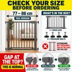 For Your Little One Pressure Fit Safety Stair Gate – No Screws Needed | One-Hand Opening | Secure Baby & Pet Gate for Stairs, Doorways & Hallways (Grey, 7 cm Extension Only)