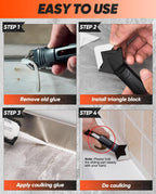 Saker Silicone Caulking Tool 3-in-1 Grout Removal Tool Classic Black