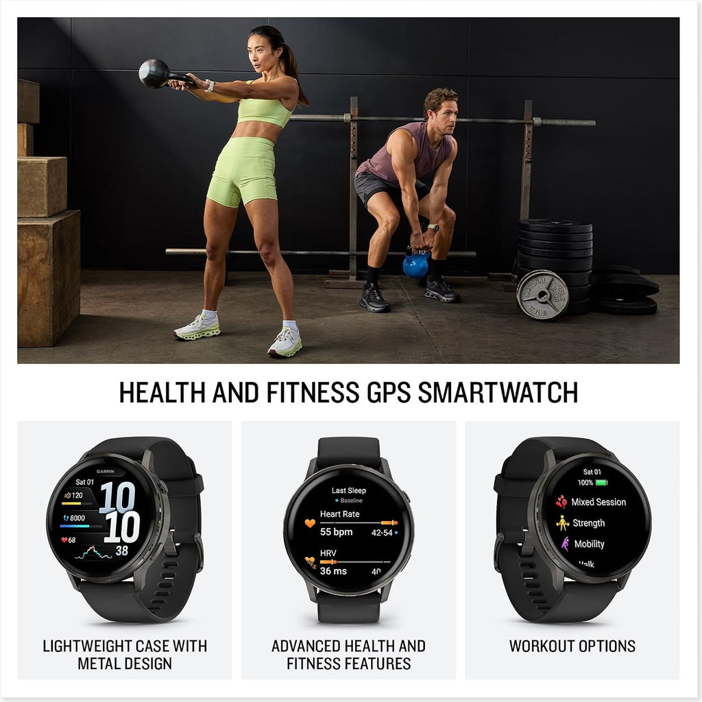 Garmin Venu 4, 45mm GPS smartwatch, Black