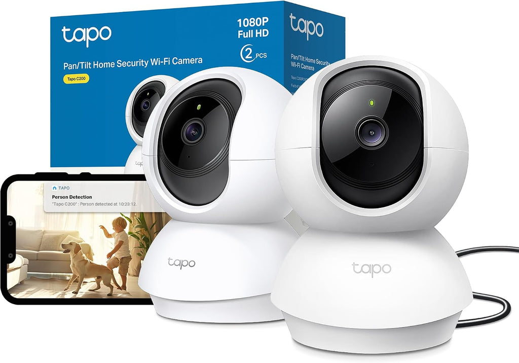 Tapo C200P2 2-Pack Full HD Indoor Security Camera Pet Camera House Security