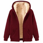Fleece Jacket Women Teddy Fleece Hoodies Sherpa Lined Fuzzy Sweatshirts with Pockets Full Zip Hooded Fall Winter Warm Coat Outwear Thermal Clothing