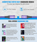 2-Pack 2m 60W USB C to USB C Charger Cable, PD Type C Super Fast Charging for iPhone 17 air 16 15 MacBook iPad Pro, Samsung Flip Fold 7 6 5 S26 S25 S24 S23 Ultra, Steam Deck, Nintendo Switch etc