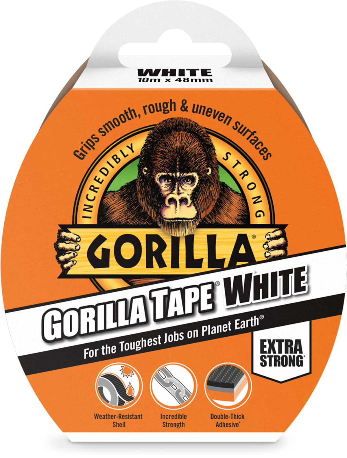 Gorilla Tape Black 11m - Heavy Duty Duct Tape, Hand-Tearable & Extra Strong