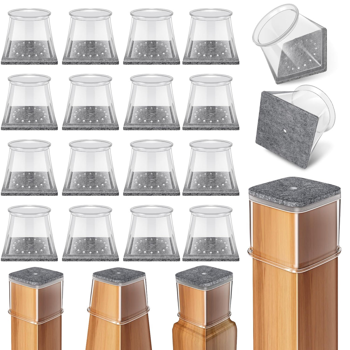 Ansible 24 Pcs Chair Leg Floor Protectors Round
