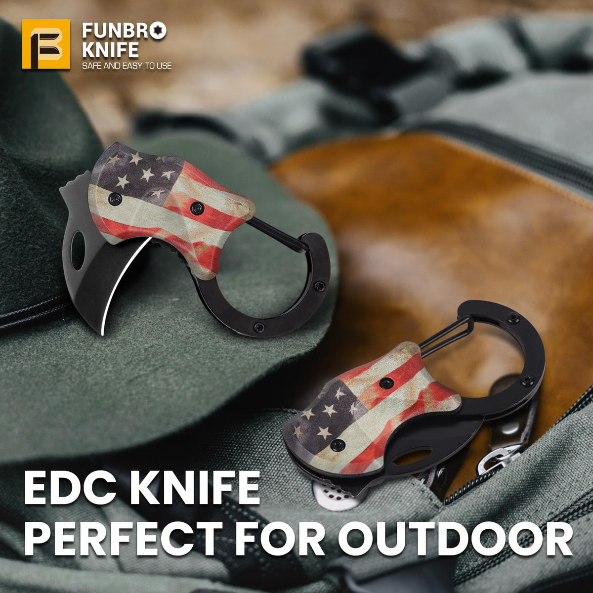 FUNBRO Small Pocket Knife, Cool Box Cutter with 1.34 Inch Sharp Blade