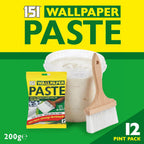 151 All Purpose Wallpaper Paste | Super Strong Wall Paper Adhesive - Ready in 3 Minutes | Suitable for All Types & Weights of Wallpaper | Easy To Use - Hangs Up To 10 Rolls (12 Pints)