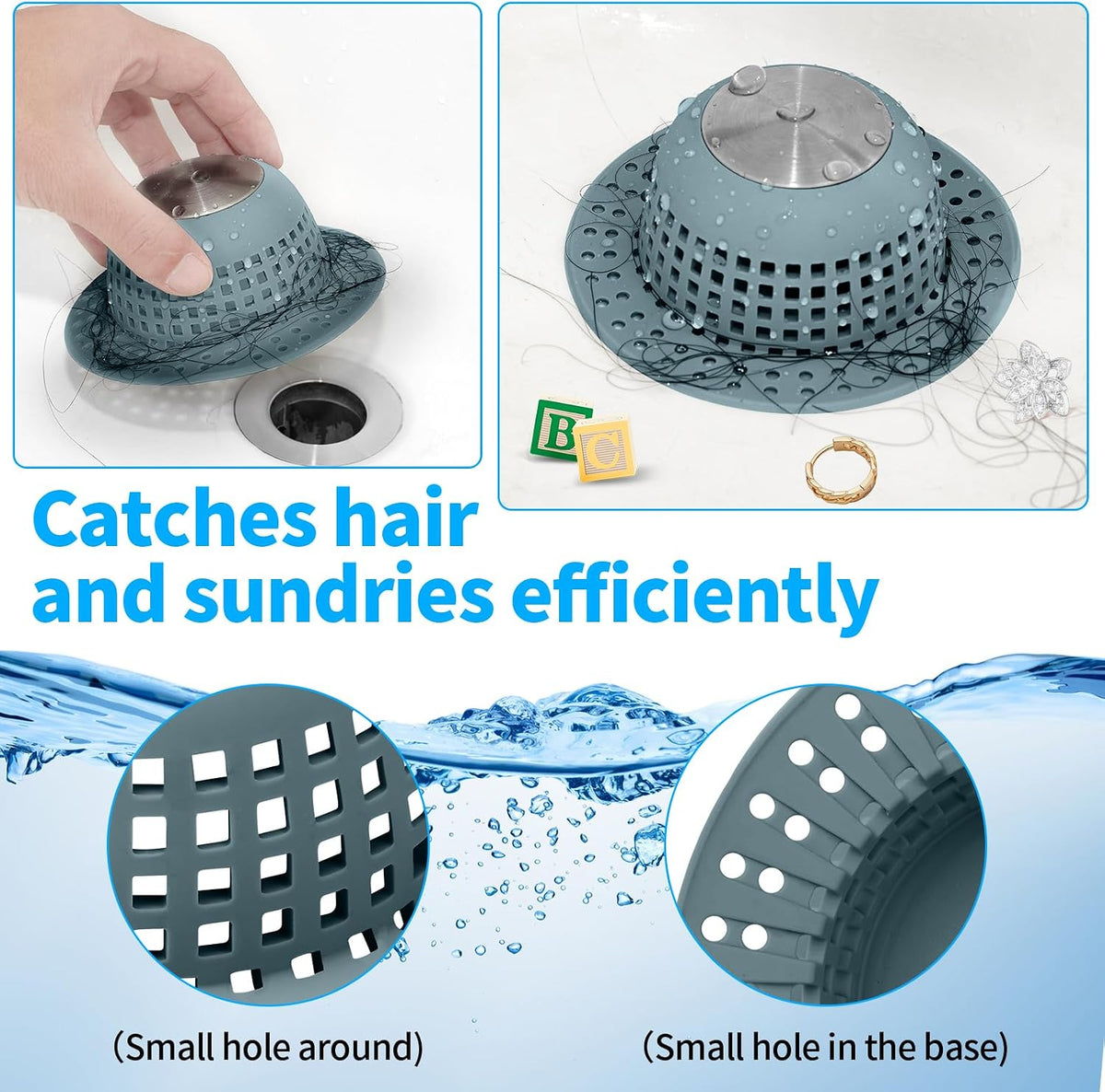 Aluvor Shower Drain Hair Catcher Bathtub Drain Cover Sink Drain Protector