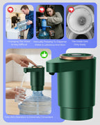 Water Jug Pump for 5 Gallon Bottle – Portable Electric USB-C Charging Dispenser, Dual Powerful Motors, Fast Flow, Fits 2-5 Gallon Jugs – Ideal for Home, Office, Camping, RV, Beige