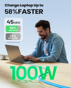 INIU USB C Cable, 2m White 100W Fast Charging Type C Cable