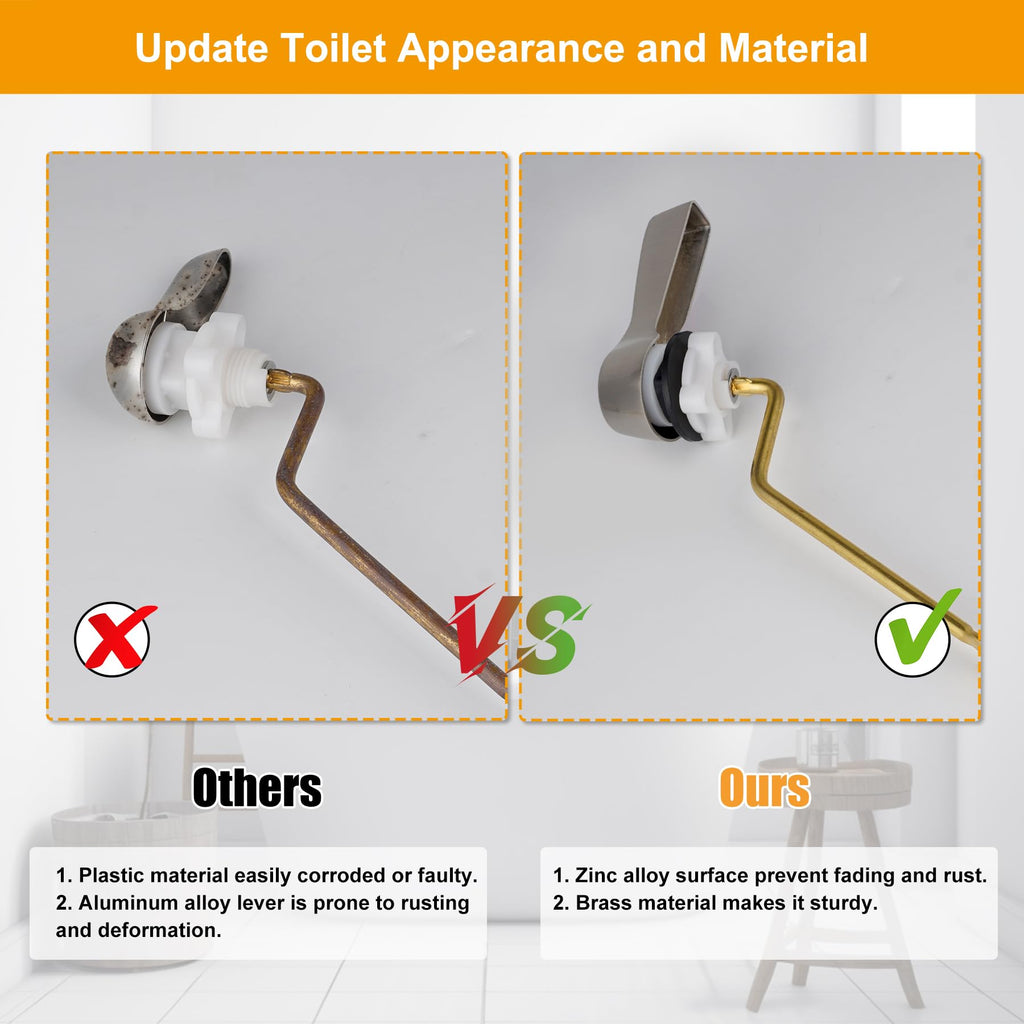 Hibbent Universal Metal Front Mount Toilet Handle Replacement Kit