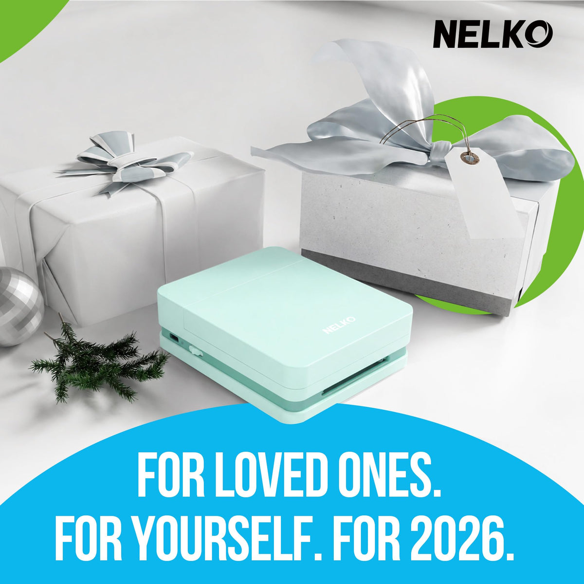 Nelko PP01 2x3 Portable Photo Printer with 20 Sheets, White