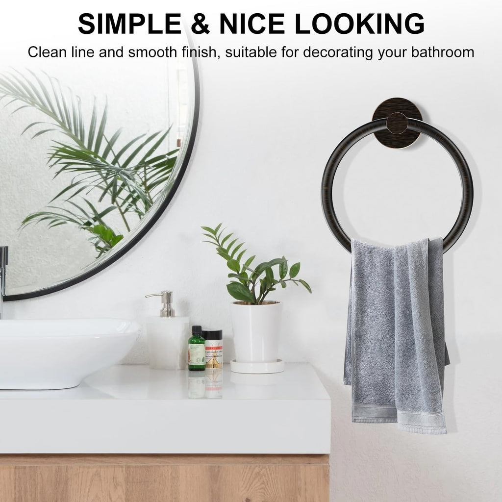 SetSail Towel Holder for Bathroom Wall Matte Black Towel Ring