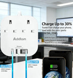 Extension Lead, Power Strips with 2 Way Outlets 4(4.5A, 2 Type C & 2 USB-A)
