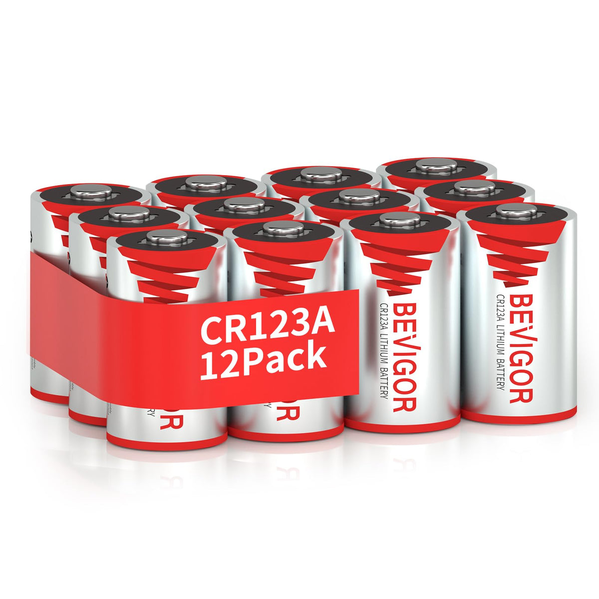 BEVIGOR CR123A 3V Lithium Battery, 6 Pack CR123A Batteries, High Capacity Lithium 123 Battery for Flashlight and Security Device [ Non-Rechargeable ]