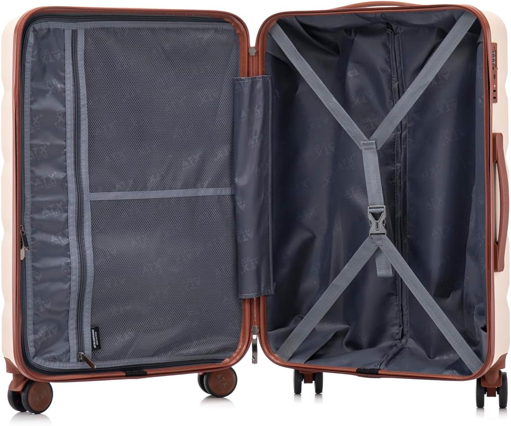 ATX Luggage Extra Large Suitcase Super Lightweight Durable ABS Hard Shell Suitcase with 4 Wheels and Built-in TSA Lock (Black, 32 Inches,132 Liter)