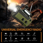 SOLARBABY Wind Up Solar Radio, Emergency Hand Crank Self Powered AM/FM Survival Solar Weather Radio with LED Flashlight,SOS Alarm,2000mAh Emergency Power Bank for Smart Phone (M-Orange)